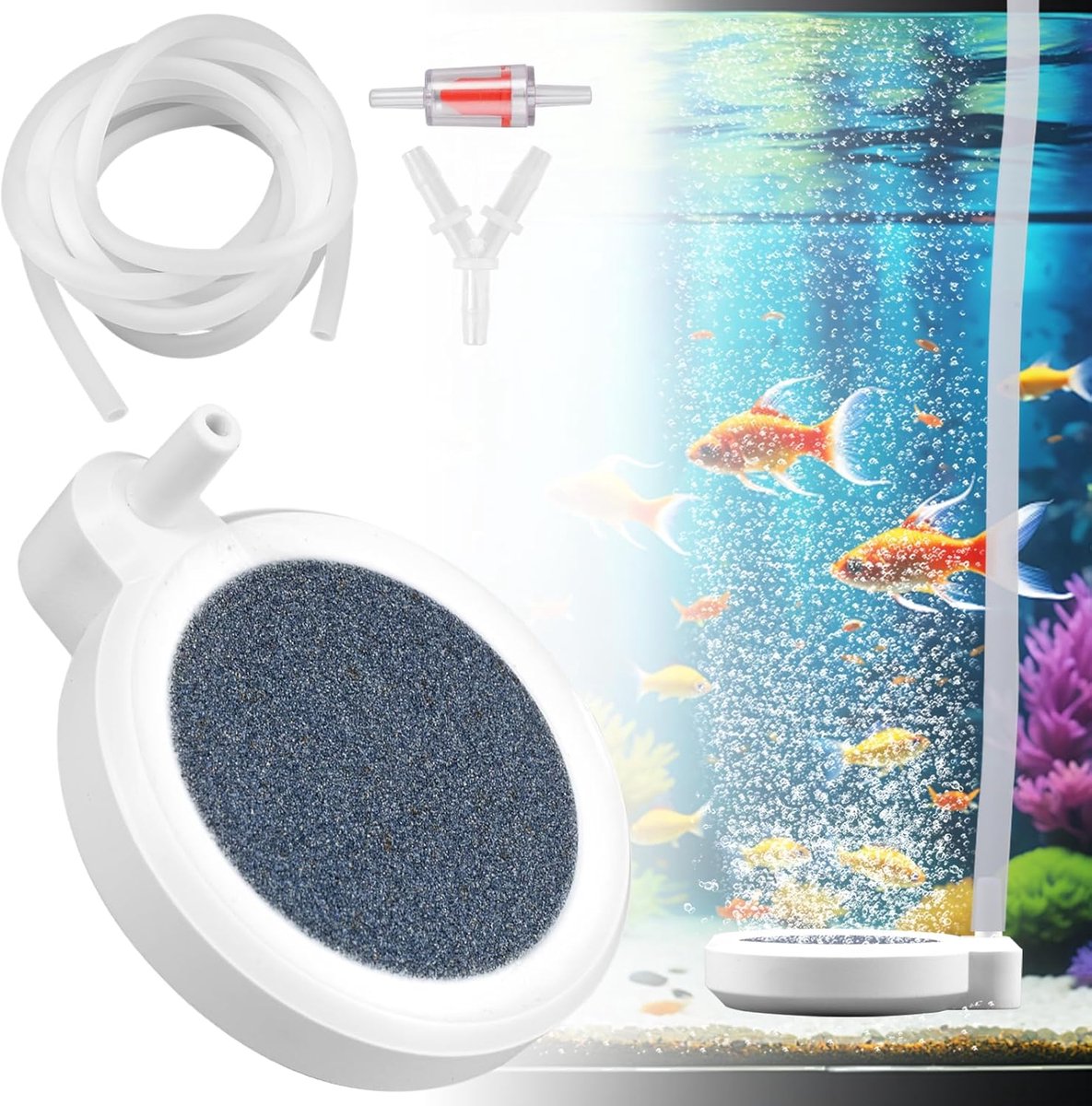 Offervescent Stone voor Aquarium - 55 mm - Luchtsteen - Nano Luchtsteen - Zuurstof Verrijking voor Thuis - Vissenmarkt - Meertje