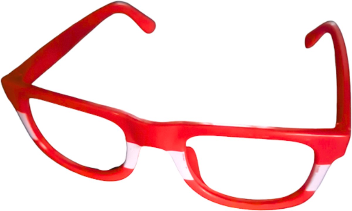 Huusse - Bril Zonder Glas - Rood-Wit