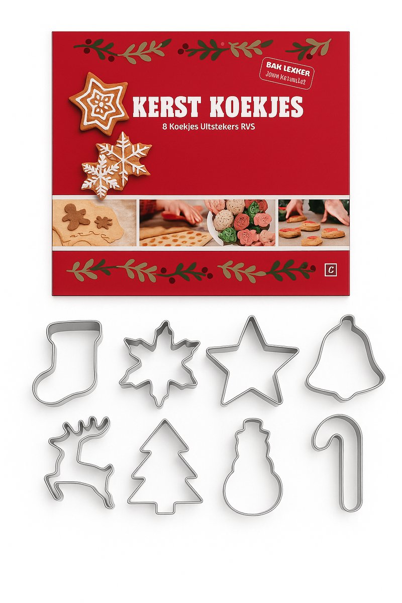 Koekjes Uitstekers RVS - Kerst - Winter - 8-delige set Uitsteekvormpjes - 3BMT®