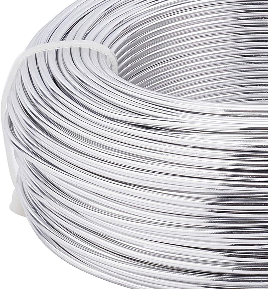 Provento - Zilver aluminium draad 2mm 180 voet voor metalen beeldhouwwerk, Bonsai bomen, bloemen, woondecoratie.