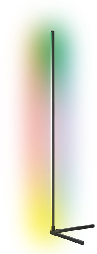 Calex Lampadaire LED intelligente - Lampe d'angle debout WiFi - éclairage d'ambiance dimmable RVB et lumière blanche - app et télécommande