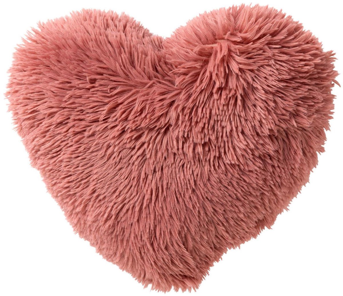 HART - sierkussen 40x45 cm - hartjeskussen - fluffy - Mauveglow - roze