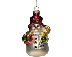 Sneeuwpop kerstbal - Lauco
