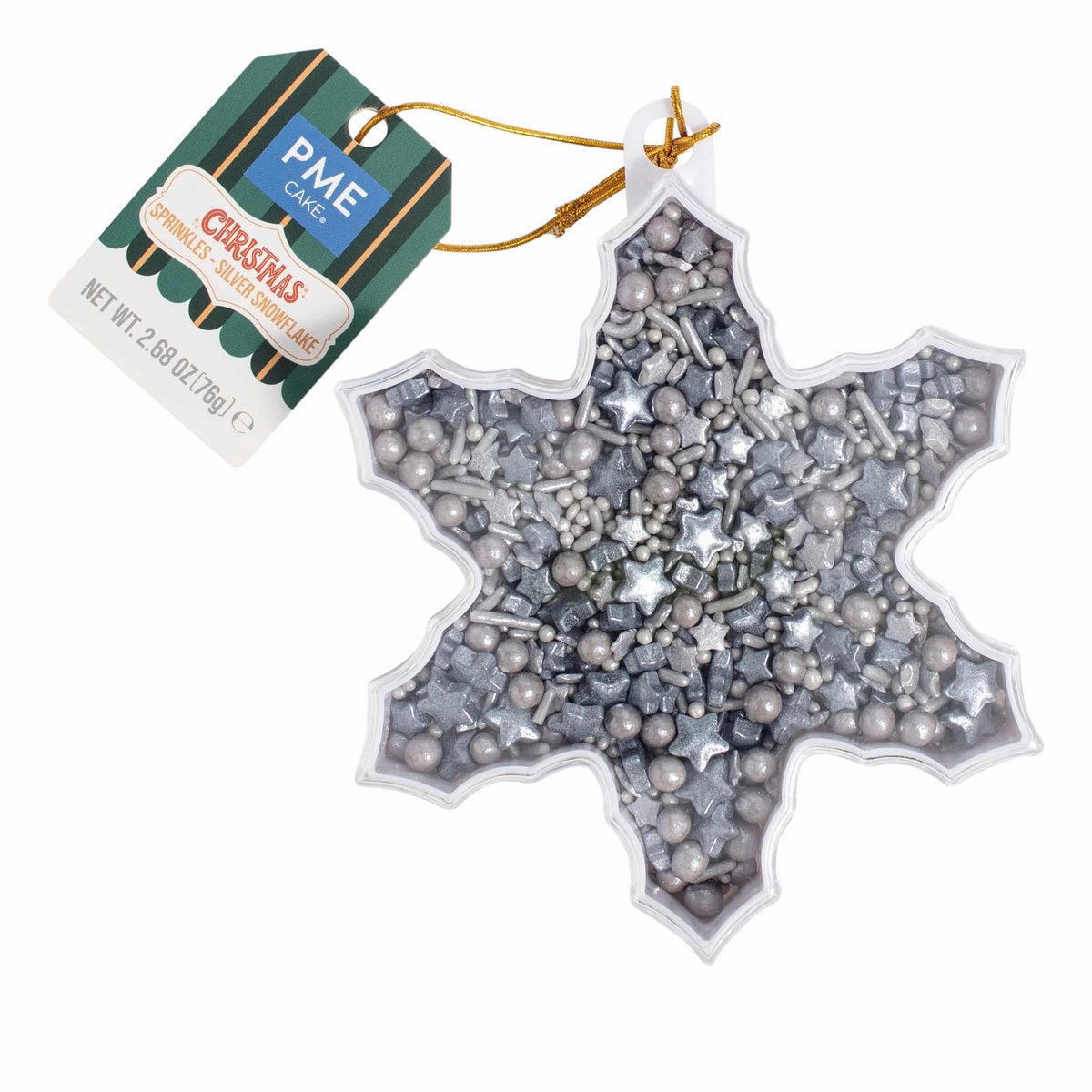 PME Christmas Sprinkles - Silver Snowflakes 90 gr