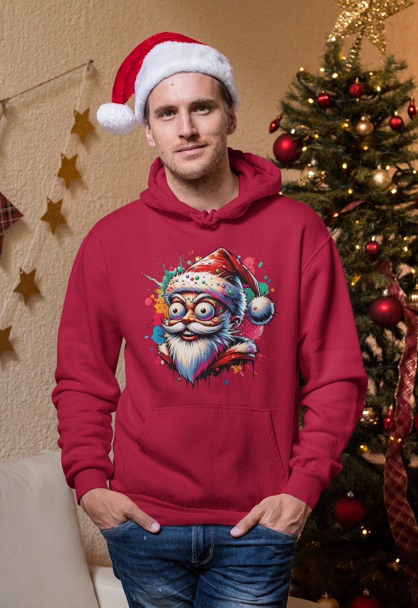 Psycho Santa - Kersttrui - Kerst Trui Rood - Grappig Kersttrui - Maat L - Limited Edition