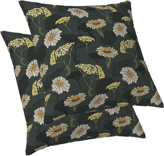 Unique Living Kussen Mona bloemen groen 50x30 cm kopen