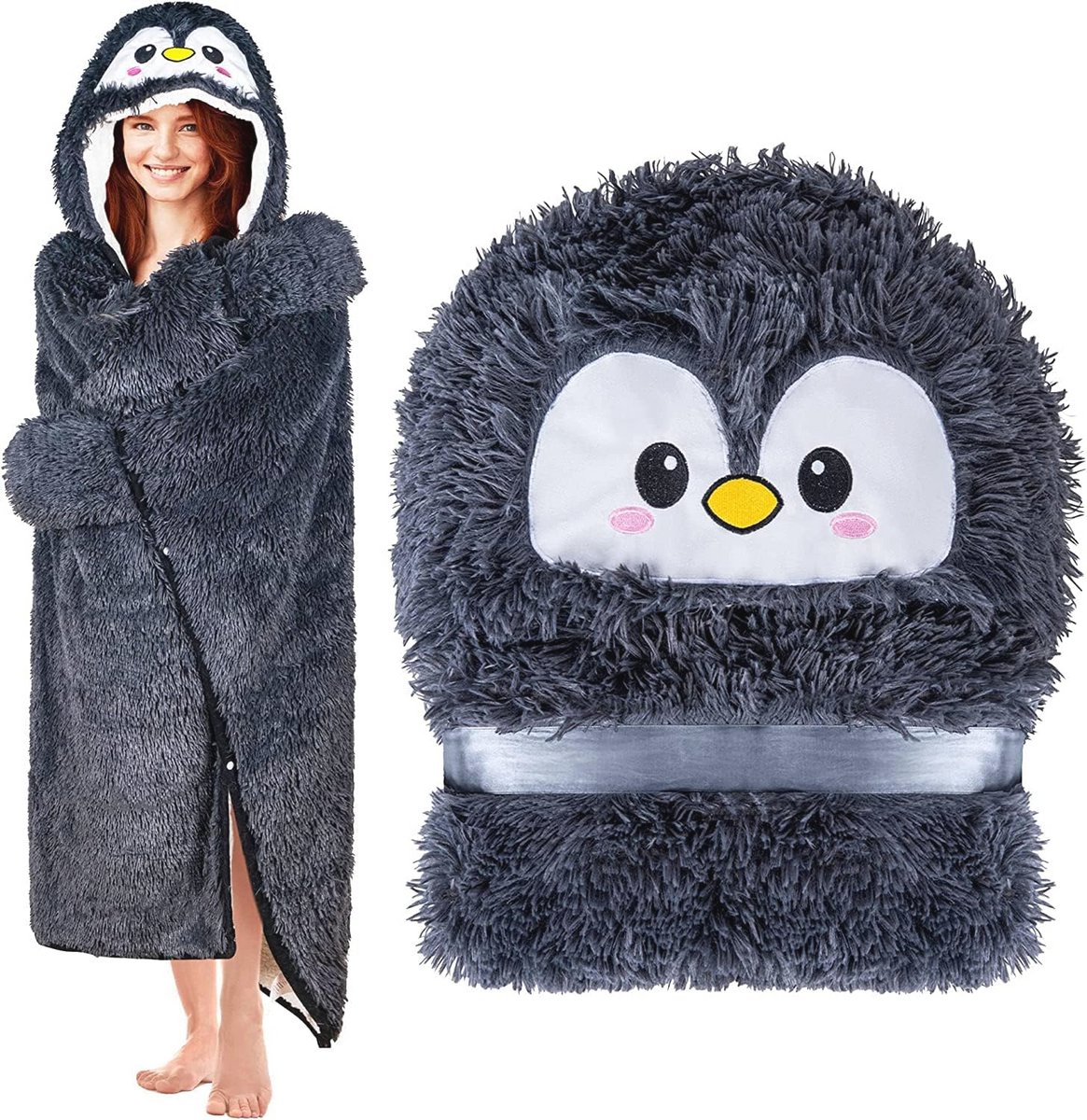 Knuffelige Deken - Warme Fleece Wearable Deken met Mouwen en Handschoenen