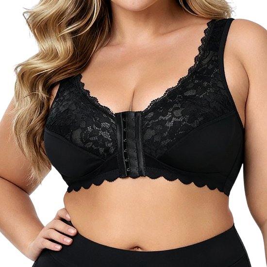 BH Push up femme fermeture devant - BH avec armatures - Taille L - Zwart - BH gorge Comfort - soutien-gorge postopératoire - BH sans armatures - BH rembourré - BH -gorge invisible - BH gorge de maintien - Soutien-gorge femme