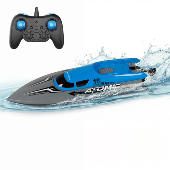 Bestuurbare Boot 30km/u - 150m Bereik - Kapseis-Proof - Kinderen - Voor Buiten - RC Speedboot - Afstandsbestuurbare Boot - Waterspeelgoed Buiten - Boat - Zwembad - Voor Jongens en Meisjes en Volwassenen - Blauw - Silvergear