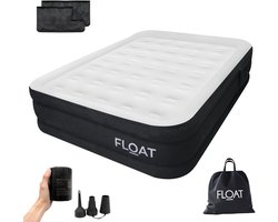 FLOAT VersaVento - 2 Persoons luchtbed met ingebouwde elektrische pomp - < 3 min snel opgeblazen - Incl 2 opbergzakken met klittenband, draagtas en reparatiekit - 203 x 152 x 45 cm - Zelfopblazend Twee persoons luchtmatras - Logeerbed King