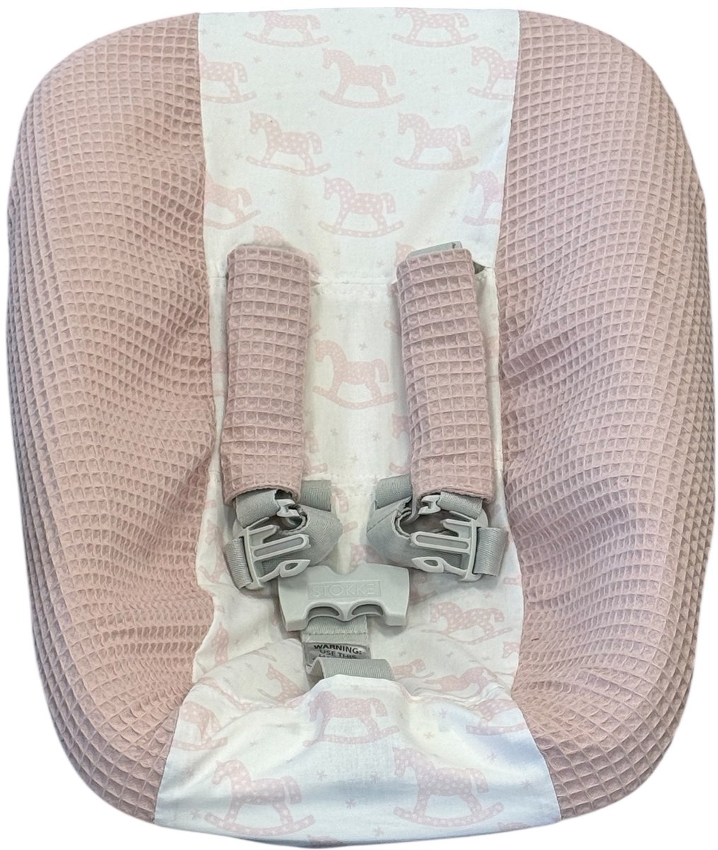 Stokke Tripp Trapp newborn hoes oud roze hobbelpaard