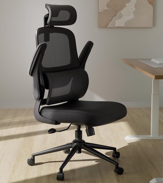 TRALT Bureaustoel, ergonomisch, bureaustoel met verstelbare lendensteun, hoofdsteun, gamingstoel, kantoorstoel, ergonomisch, 150 kg, voor grote mensen, roze