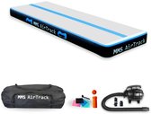 MMS Airtrack Blauw - Tapis de gymnastique | 4 mètres x 1 M x 0 M | Étanche | Gonflable | INCL. pompe électrique et accessoires