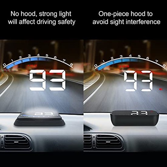 Universele auto head-up display High Definition OBD HUD Voorruit Projector Overspeed Beveiligingsalarm, lees Dataflow Foutalarm Foutopsporing