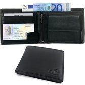 LeonDesign - Portemonnee Heren - Portefeuille - Zwart Leer - 10 Pasjes