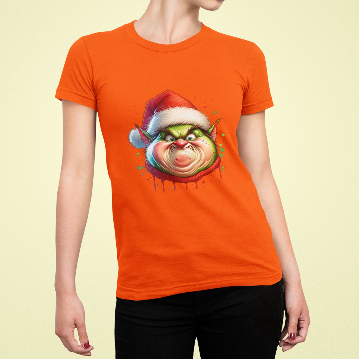 Merry Grumpmas - T-shirt Vrouw - T-shirt Oranje - Kerst T-shirt - Maat L - Kerst Cadeau Vrouwen - Limited Edition