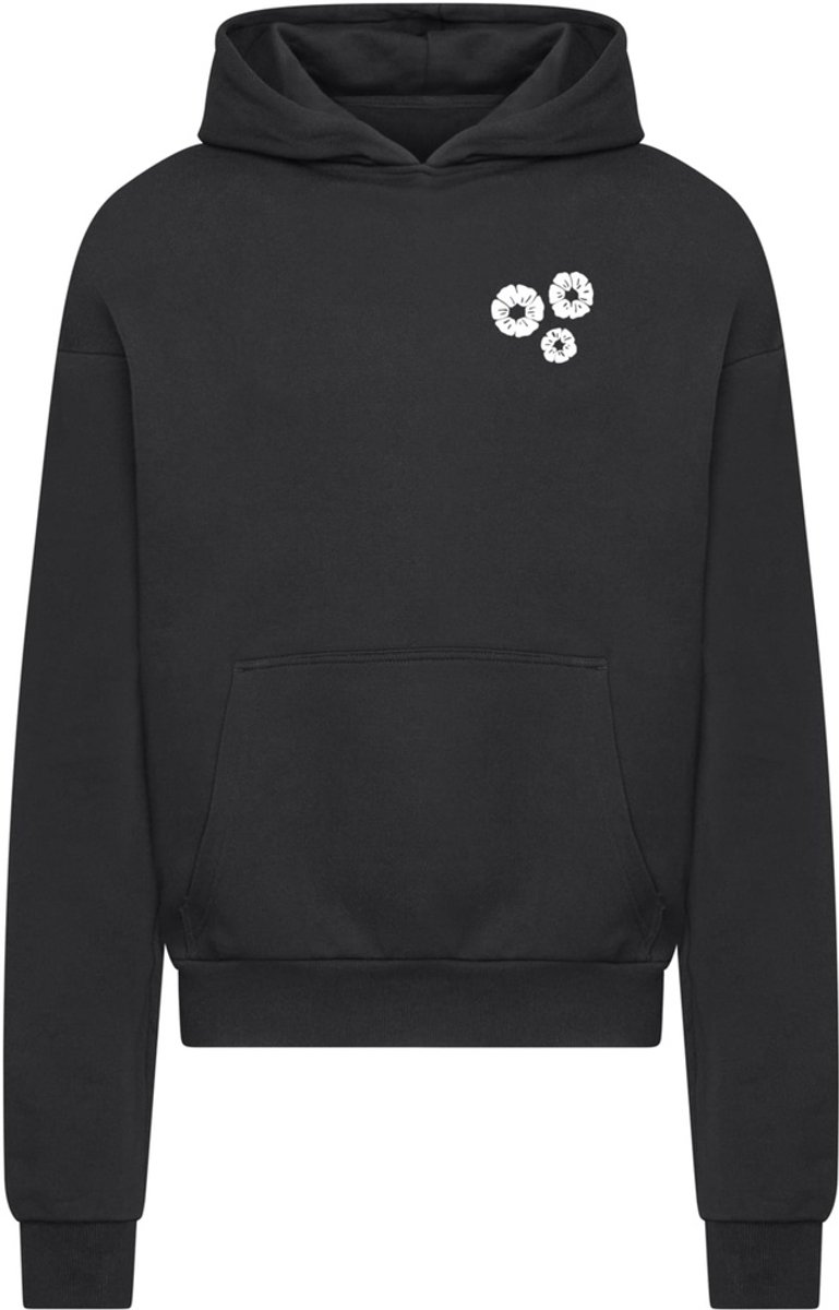 Mister Tee Bold Flowers Heavy Cotton Box Hoodie/trui 5XL Zwart
