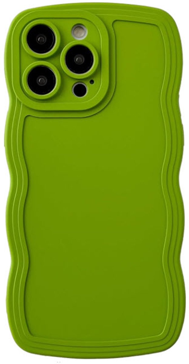 Trim Wavy Telefoonhoesje iphone 13 Pro Max - Trim Wavy case - Getrimd Golvend Telefoonhoesje - groen