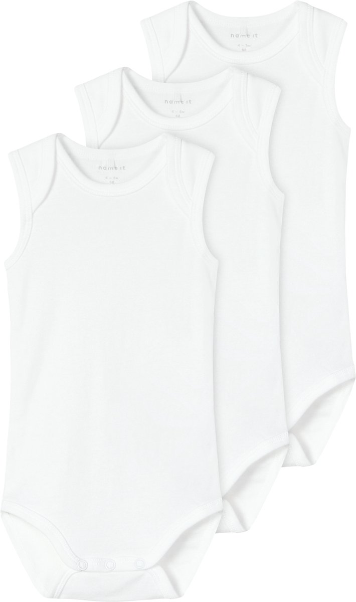 Name It Romper Zonder Mouw 3-Pack Bright White 56