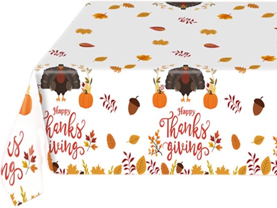 Tafelloper - Herfst - Gobelinstof - Beige Ondergrond Met Pompoenen Eikels Denappels Besjes En Gekleurde Blaadjes 45 X 140 Cm