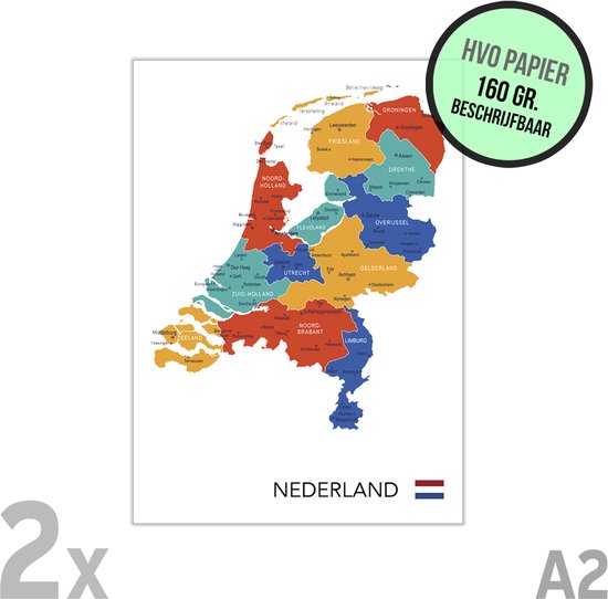 Posters/ affiches (papier) map Nederland (2x) | 42 x 59 cm | ... - cover