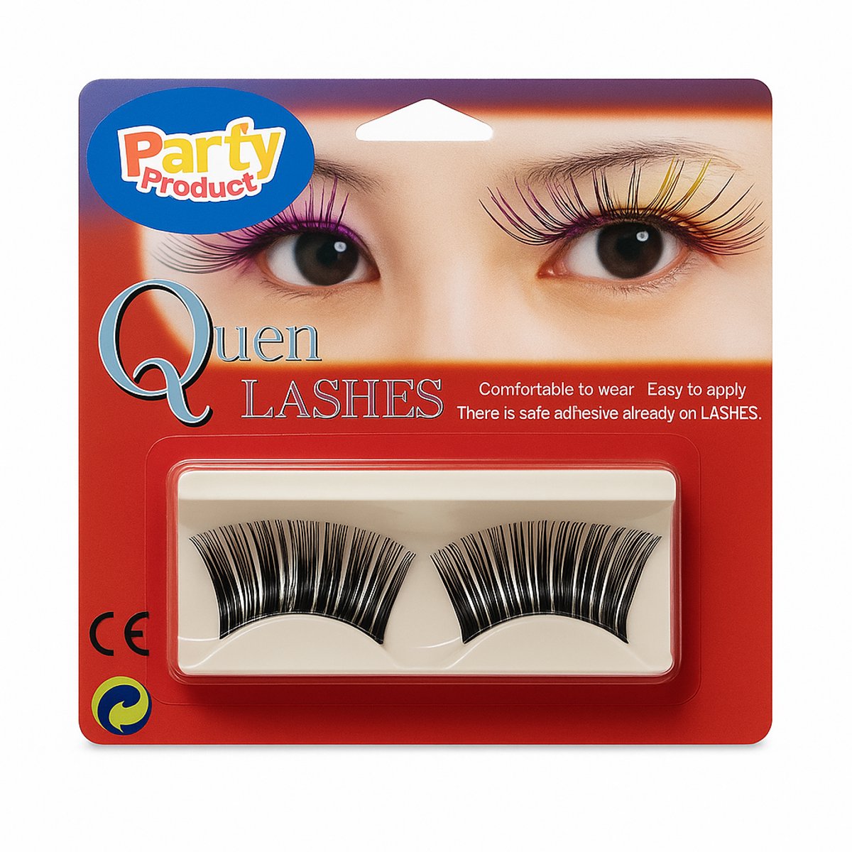 Zwarte & Zilveren Nepwimpers – Party Product Queen Lashes – Lange Feestwimpers voor Carnaval, Cosplay & Themafeesten