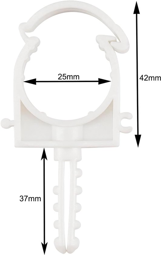 20 stks Witte Klemmen PVC Pijpklemmen Met Pin,25mm PPR Pijpklemmen Pijpklemmen Buis Clips Enkele Scharnier Pijpklemmen — afbeelding 5