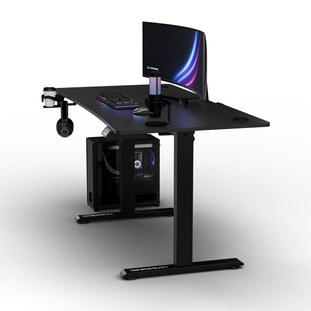 Ultradesk LEVEL V2 – Bureau voor Gaming, Home Office & Kantoor – Zwart – Elektrisch verstelbaar – Incl. Accessoires thumbnail 8