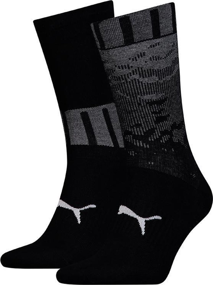 Puma Heren 2-Pack Logo Sokken Zwart