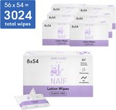 Naïf - Lotion Billendoekjes - Baby & Kind - Plasticvrij - 0% Parfum & Alcohol - 3024 Stuks
