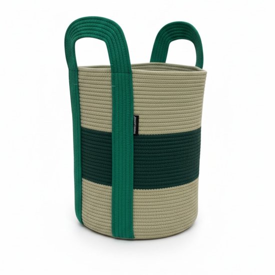 Panier de rangement Studio Lisette® - Panier décoratif en coton / Panier à linge / Panier à jouets - Jade - Cali Medium 35x45cm 45L