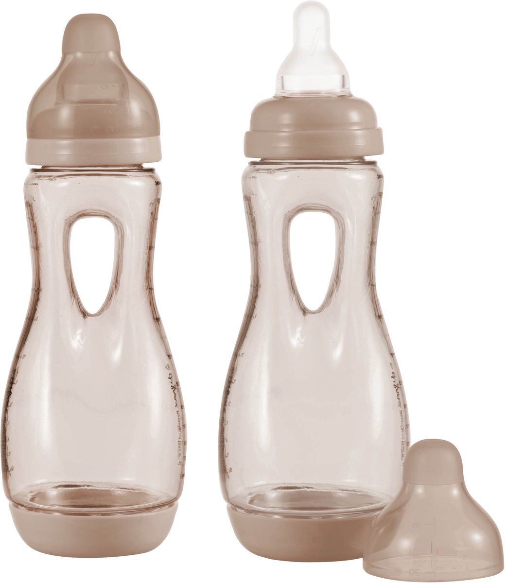 Difrax Babyfles Handgreep - 240 ml - Wit - 2 Stuks - Anti Koliek