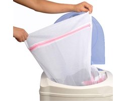 2x Waszak met rits - Wasnet - 40x30 cm - Bescherming delicate kleding - Jonyx