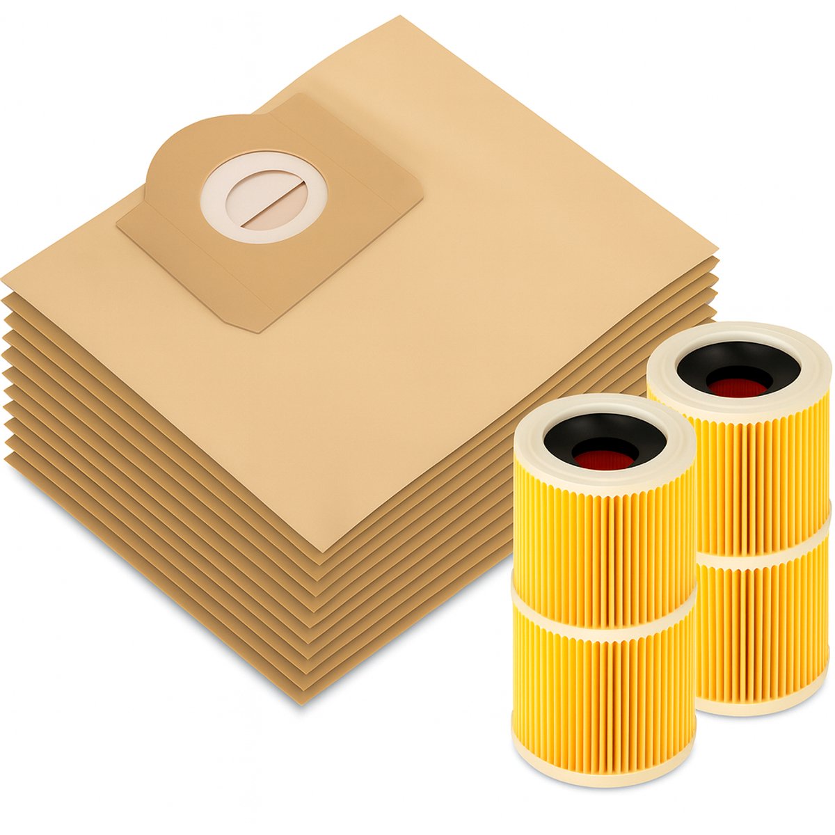 20x Stofzuigerzakken, 4x Filter Geschikt voor Kärcher WD3-serie - Stofzakken set