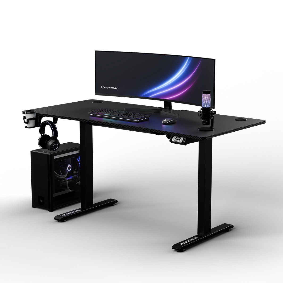 Ultradesk LEVEL V2 – Bureau voor Gaming, Home Office & Kantoor – Zwart – Elektrisch verstelbaar – Incl. Accessoires thumbnail 7