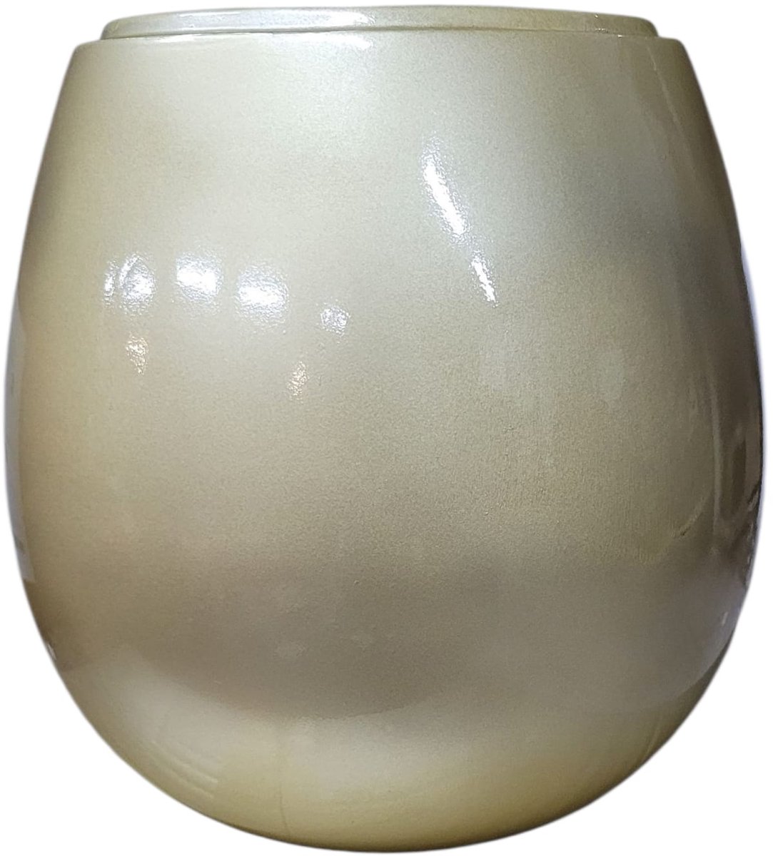 Decoratieve vaas - Keramiek - Goud kleurig - 2,5 L - 23x24 cm - Moderne vaas goud - Woondecoratie - Vazen - Bloemenvaas - Stijlvolle vaas goud
