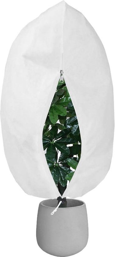 OIMG Plantenhoes voor de winter - Plantenbeschermer met ritssluiting voor de winter - plantenbeschermingszak - vliesstof voor planten - beschermhoes met trekkoord en ritssluiting - buiten - winddicht - ademend - bescherming tegen kou -120 x 80 cm