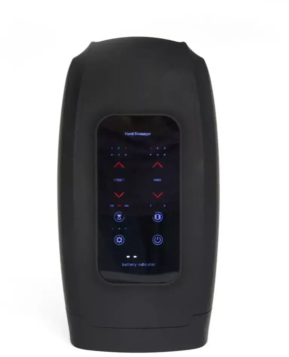 Multifunctionele handmassager met verwarming en trillingen, 6 massagestanden, meerdere trillingsintensiteiten, zwart.