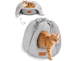 Panier pour chat Nobleza - Niche pour chat - Igloo pour chat - Tente pour chat - Lit 2 en 1 pour chat - 40 x 40 x 40 cm - Grijs