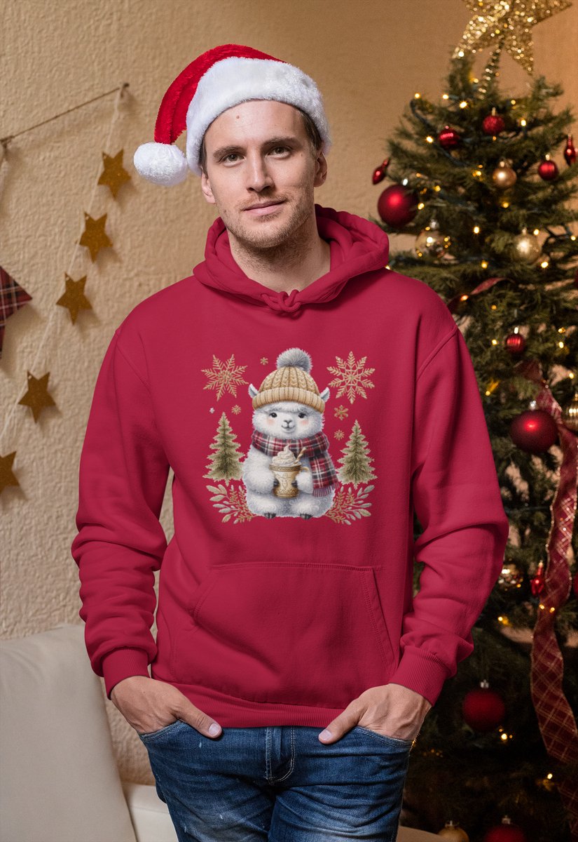 Cozy Llama - Kersttrui - Kerst Trui Rood - Grappig Kersttrui - Maat M - Limited Edition