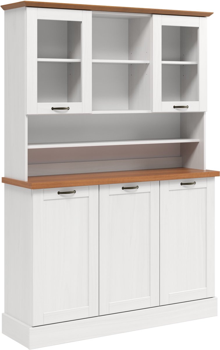 Notio Living Teramo Buffetkast met 5 Deuren - Wit/Honingkleurig - 126,6 cm