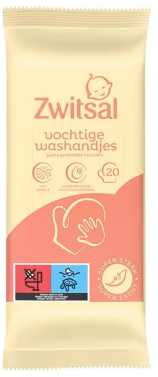 Zwitsal Baby Goedemorgen Vochtige Washandjes - 3 x 20 Stuks van Zwitsal — afbeelding 2