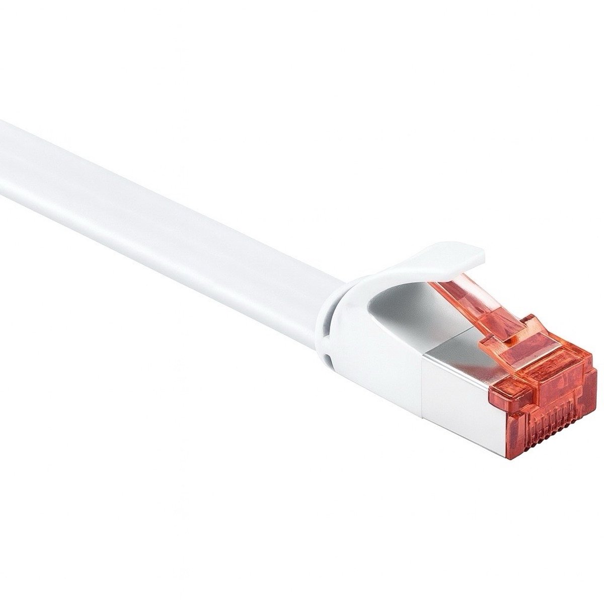 Goobay Platte CAT 6 netwerkkabel, U/FTP, wit, koperen geleider, 25 cm