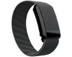 Nylon bandje - geschikt voor WHOOP 4.0 - elastisch met houder - donkergrijs