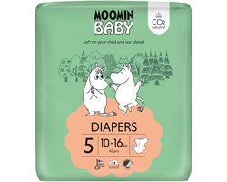 Moomin Baby Eco Wegwerpluiers - 40 stuks - Maat 5 - 10 t/m 16 kg - Hypoallergeen – Gevoelige Huid – Parfumvrij