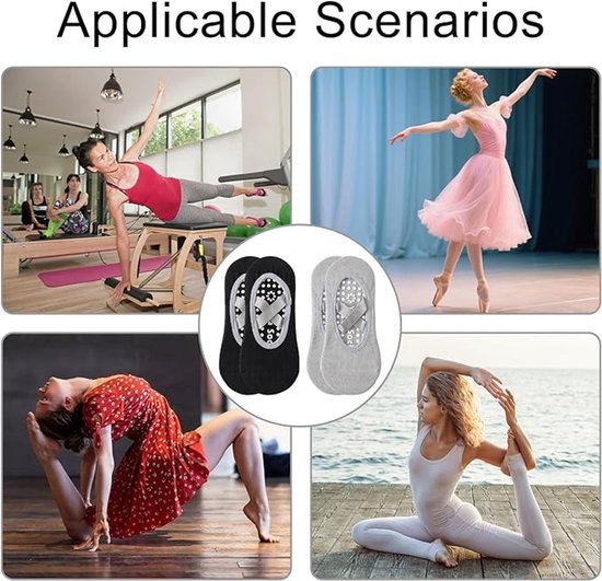 Yogasokken (2 paar) - Antislipsokken - Dames antislip yogasokken - Maten 35-41 - Dames Pilatessokken, antislip - Fitness antislip - Geschikt voor Pilates, Dans, Fitness van Merkloos — afbeelding 3