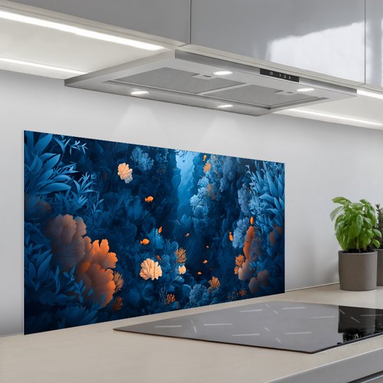 Zelfklevende Keuken Achterwand KORAALRIF 260 X 60 Cm | Zelfklevende Spatwand Keukenfolie | Waterbestendige Folie Voor De Keuken | PREMIUM KWALITEIT