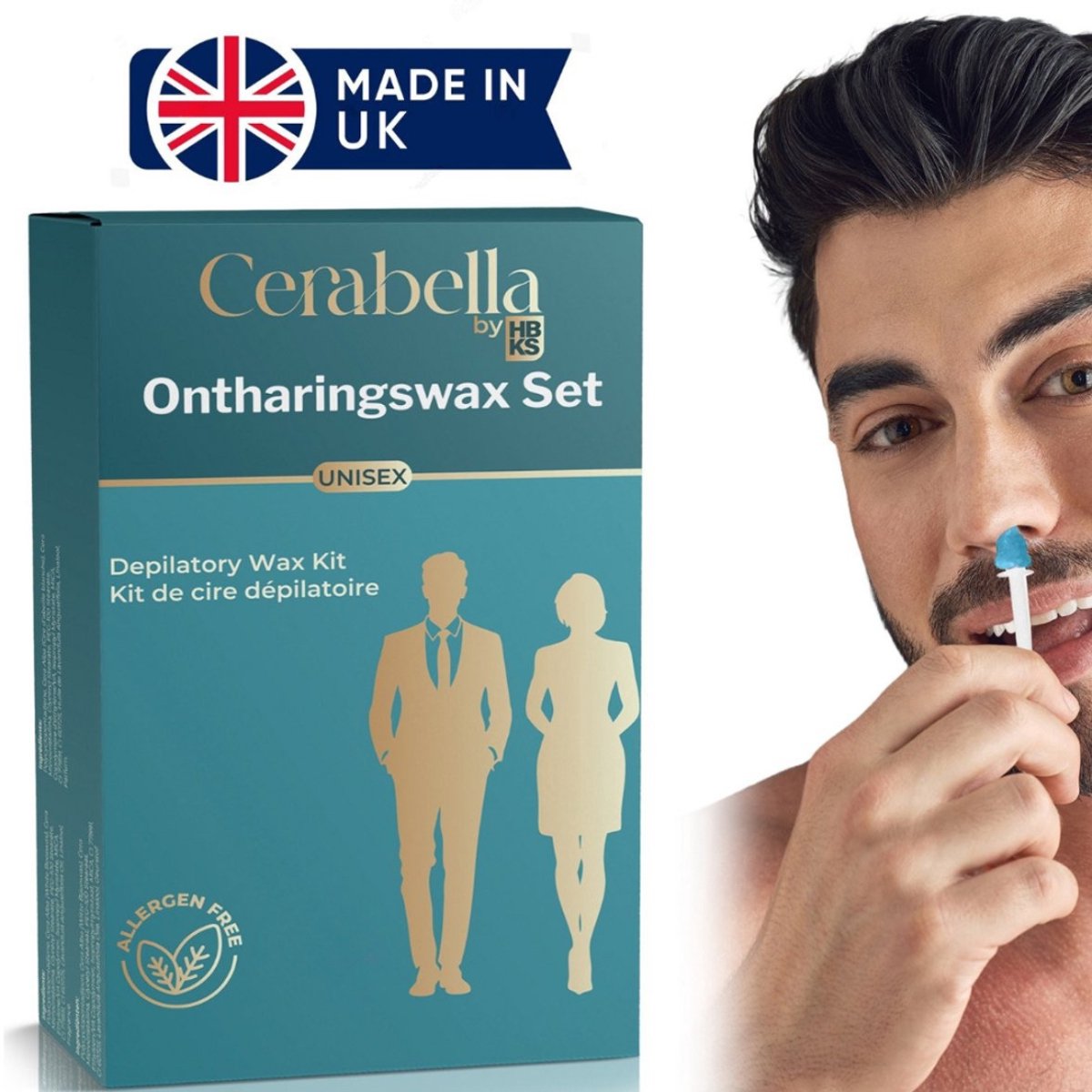 Neuswax - Allergeenvrij - Tot 10 Behandelingen - Cerabella® Ontharings Neus Wax Set - Neusontharing - Neushaartjes Verwijderen - Neushaar Waxen - Nose Wax Kit - Wax Parels - 100gr Wax Beans