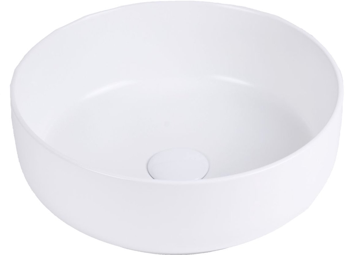 Keramische waskom rond wit 38,5x38,5x14 cm opbouw (Sofia)