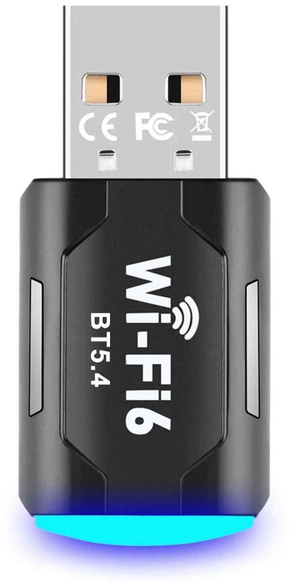 DrPhone NeoLink AX900 WiFi 6 USB Adapter met Bluetooth 5.4 – 900Mbps – Dual-Band 2.4/5GHz – WPA3 Beveiliging - Zwart